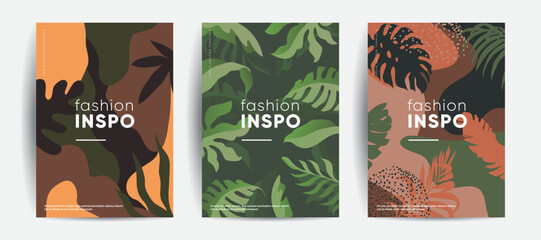 Tropic minimal cover templates. Invitation cards. Eps10 vector.  © plasteed