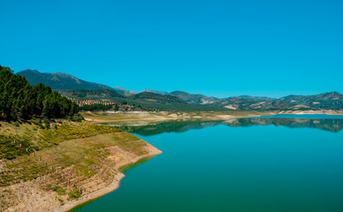 the Iznajar reservoir, in Andalusia, Spain