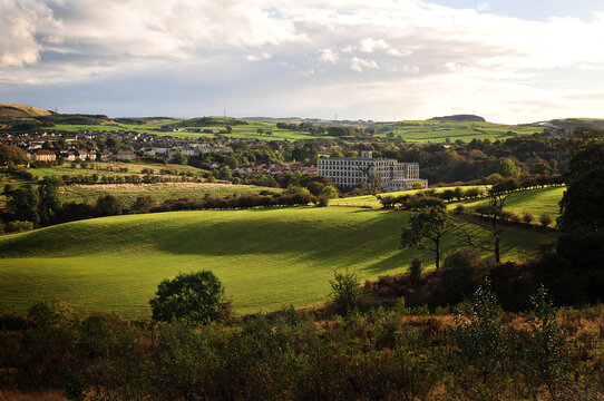 A view across the Levern Valley to the village of Neilston, Scotland
