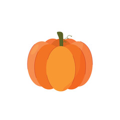 Obraz premium Autumn pumpkin isolated on white background. Flat vector design illustration