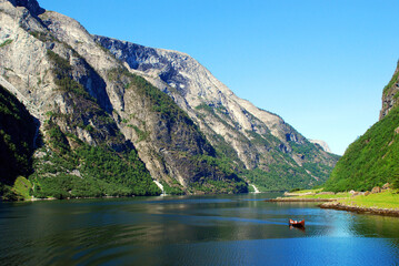 A low-angle view of the spectacular fjords of western Norway. Viewed on the excellent and extremely popular Norway In A Nutshell tour
