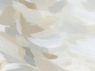 Artistic background in neutral colors and hand painted acrylic texture with paint brush strokes