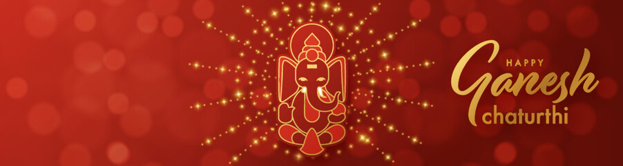 Happy Ganesh Chaturthi greetings festival vector illustration design.