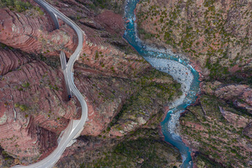 Vue drone des gorges du daluis, Provence alpes côte d'azur. Sud de la France.