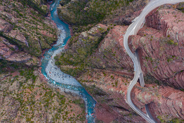 Vue drone des gorges du daluis, Provence alpes c&ocirc;te d'azur. Sud de la France.