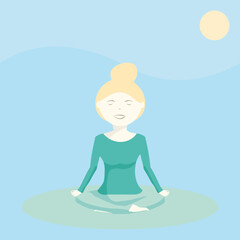Woman relaxing by meditating