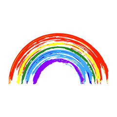 Rainbow icon. Bright colorful multicolored colored silhouette. Front view. Vector simple flat graphic hand drawn illustration. Isolated object on a white background. Isolate.