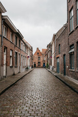 Fototapeta na wymiar street in the old town of europe brugge