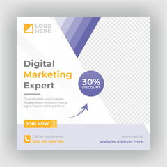 Digital marketing web banner and social media post template