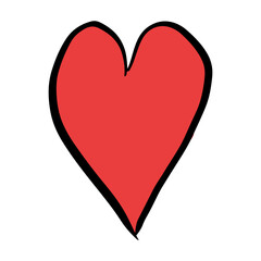 Heart hand draw love icon doodle and outline scribble shape. Sketch handdrawn brush stroke black vector illustration. Cute pencil line abstract sign isolated white background. Minimal underline