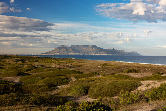 scenic view of cape town tourist travel destination landmark table mountain from Blouberg