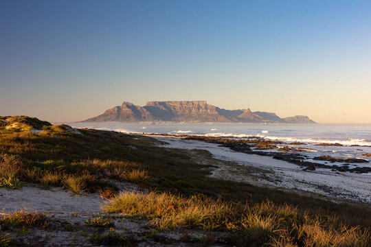 scenic view of cape town tourist travel destination landmark table mountain from Blouberg