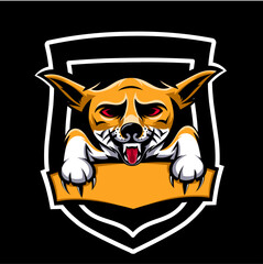 vector illustration, esport chihuahua animal logo, very suitable for esport team logos, gamers, or pet shops,