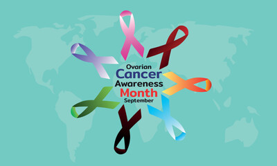 September is Ovarian Cancer Awareness Month Template for background, Banner, Card, Poster with text 