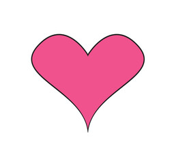 Hand Drawn Isolated Pink Heart Icon Stroke Illustration