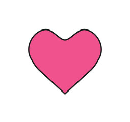 Flat Heart Shape Icon Illustration