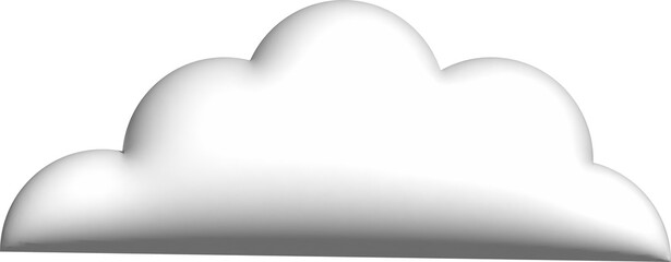 Cloud 3d icon on the white background.	