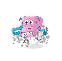 nail runner character. cartoon mascot vector