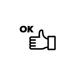 Icono de pulgar hacia arriba. Concepto de me gusta y de acuerdo 
