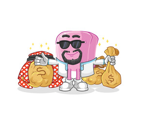 nail rich arabian mascot. cartoon vector