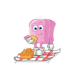 nail on a picnic cartoon. cartoon mascot vector
