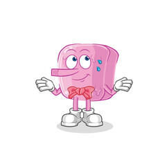 nail lie like Pinocchio character. cartoon mascot vector