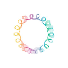 Abstract rainbow circle wave frame background. Vector illustration.