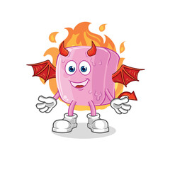 nail demon with wings character. cartoon mascot vector