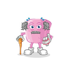 nail white haired old man. character vector