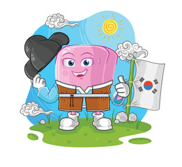 nail korean culture vector. cartoon character