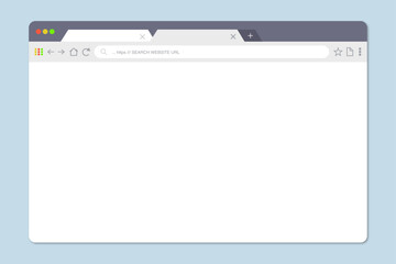 Browser window isolated vector web elements. Illustration of window browser, website menu. Blank template. Website template design. Mockup for web site design.