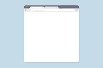 Browser window isolated vector web elements. Illustration of window browser, website menu. Blank template. Website template design. Mockup for web site design.