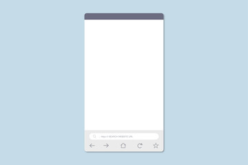 Browser window isolated vector web elements. Illustration of window browser, website menu. Design template with browser window for mobile device design. Blank template. Mockup for web site design.
