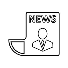 Newspaper, article, news line icon. Outline vector.