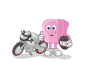 nail racer character. cartoon mascot vector