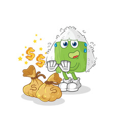 onigiri refuse money illustration. character vector
