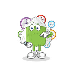 onigiri with wristwatch cartoon. cartoon mascot vector