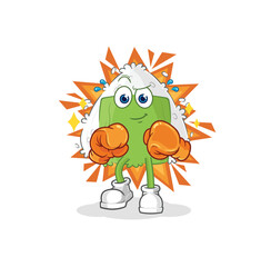 onigiri boxer character. cartoon mascot vector