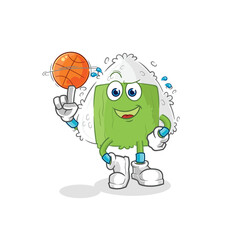 onigiri playing basket ball mascot. cartoon vector