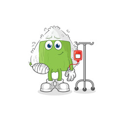 Obraz premium onigiri sick in IV illustration. character vector