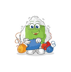 onigiri tailor mascot. cartoon vector