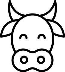 Cow head icon outline vector. Farm animal. Beef milk