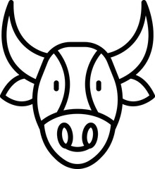 Bull head icon outline vector. Cow breed. Calf dairy