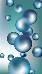 Metal balls are flying around. Cover design, creative background