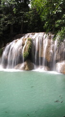 Fototapeta premium The Erawan Falls in Kanchanaburi Province in Thailand