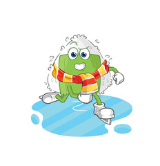 onigiri ice skiing cartoon. character mascot vector