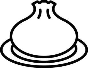 Dumpling baozi icon outline vector. Bun food. Bao dimsum