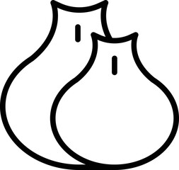 Baozi icon outline vector. Bun food. Taiwan bao