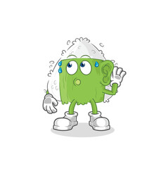 Obraz premium onigiri eavesdropping vector. cartoon character