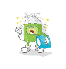 onigiri yawn character. cartoon mascot vector